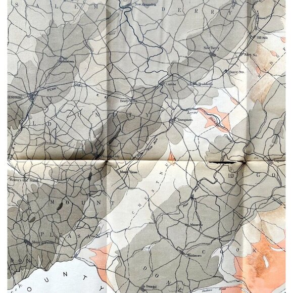 Map Coal Outcrops 1878 KKK Geological Westmoreland County Penn Victorian DWZ1 - Picture 1 of 4